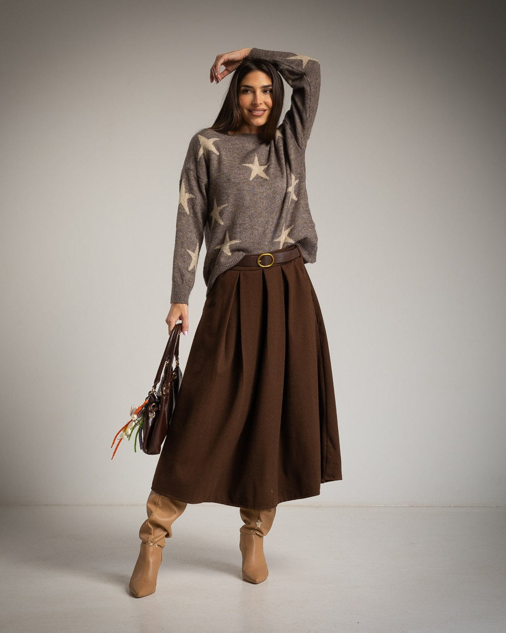 Falda Manuela Marrón