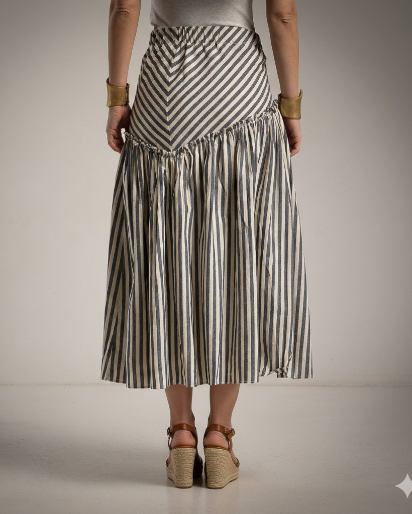 Falda Roma Rayas Negra